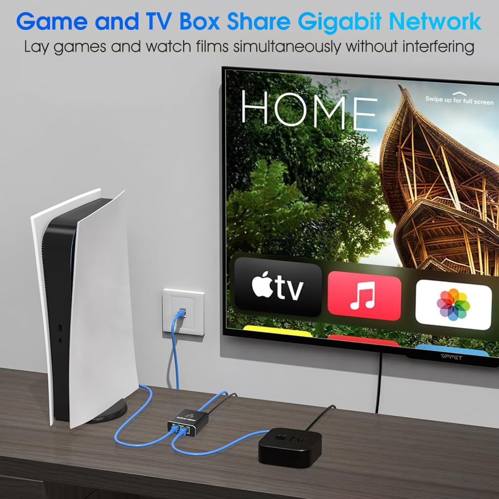 Verilux® Ethernet Splitter USB C Powered 1000Mbps 1 to 2 Ethernet Splitter Ethernet Network Splitter Portable Gigabit Ethernet Splitter for Home, Office, Travel Verilux® Ethernet Splitter USB C Powered 1000Mbps 1 to 2 Ethernet Splitter Ethernet Network Splitter Portable Gigabit Ethernet Splitter for Home, Office, Travel